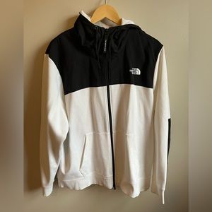 Men’s Black and White The North Face Zip-Up Hoodie